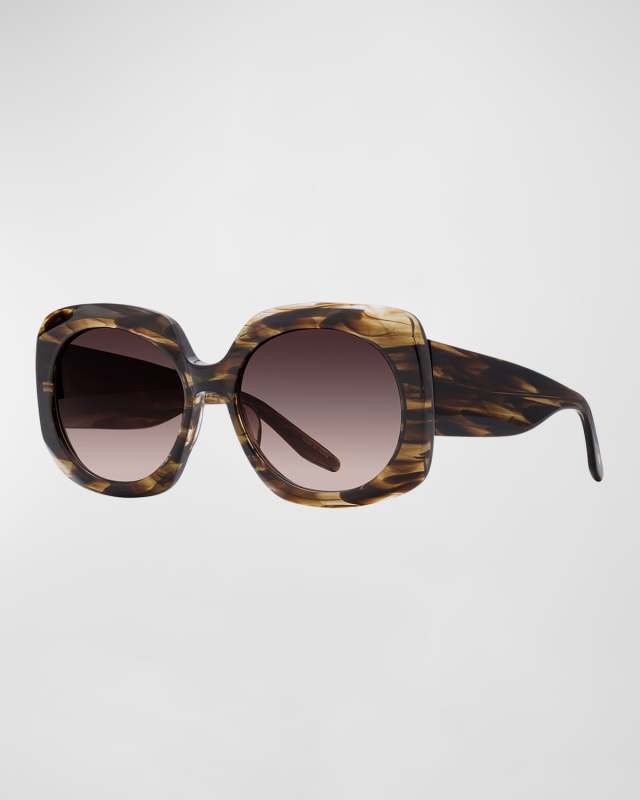 x Sarah Hoover Delia Tortoise Acetate Square Sunglasses